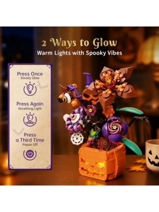 Spooky Halloween Floral Bouquet Set with Lights | Festive Decor Kit for Fall main image 4